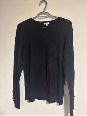 Reitmans Black Ribbed Crewneck Sweater
